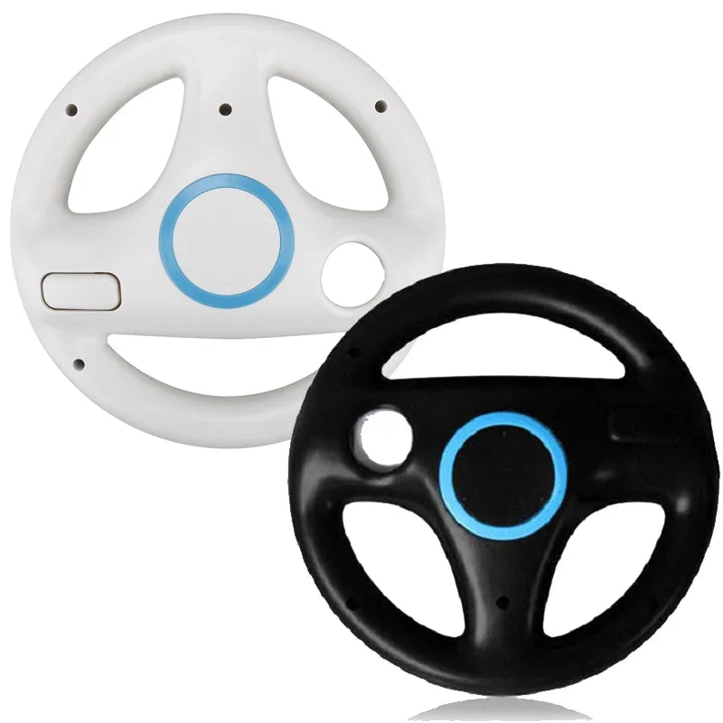 Steering Wheel for Nintendo Wii Remote Controller – Black & White Racing Wheel for Mario Kart and Wii Racing Games