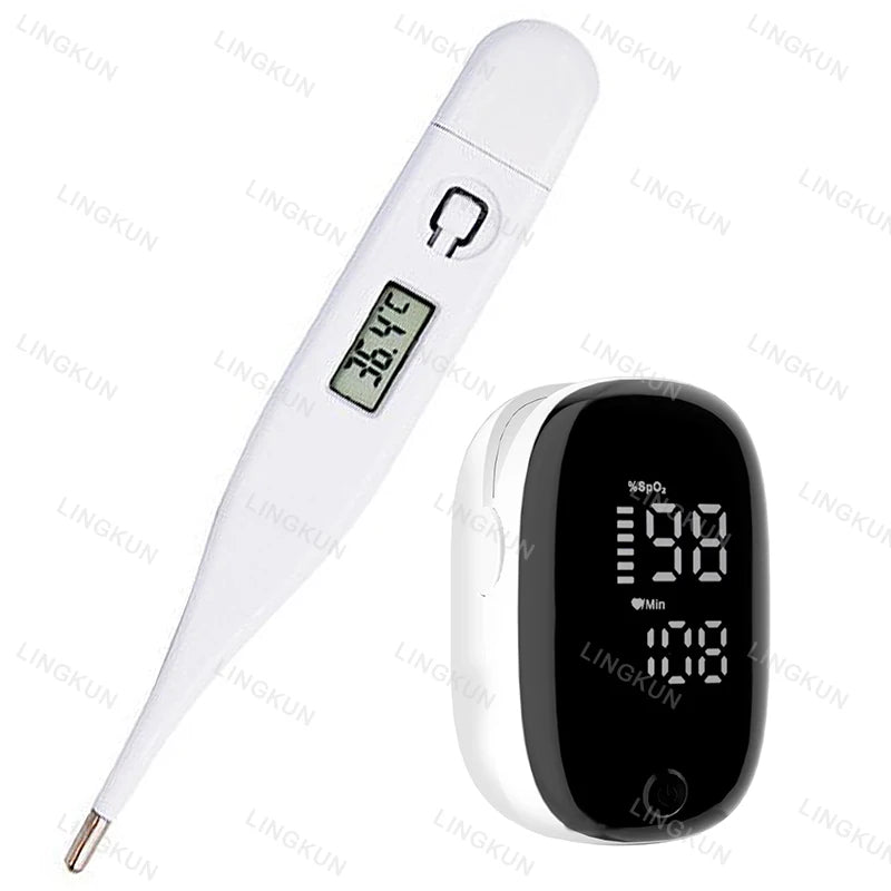 Digital Household Thermometer & Pulse Oximeter – Medical Ear Thermometer for Babies and Adults, Fever & Pulse Monitoring