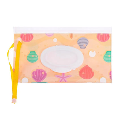 EVA Wet Wipes Bag – Portable Baby Wipes Pouch with Flip Cover & Snap-Strap Holder Case