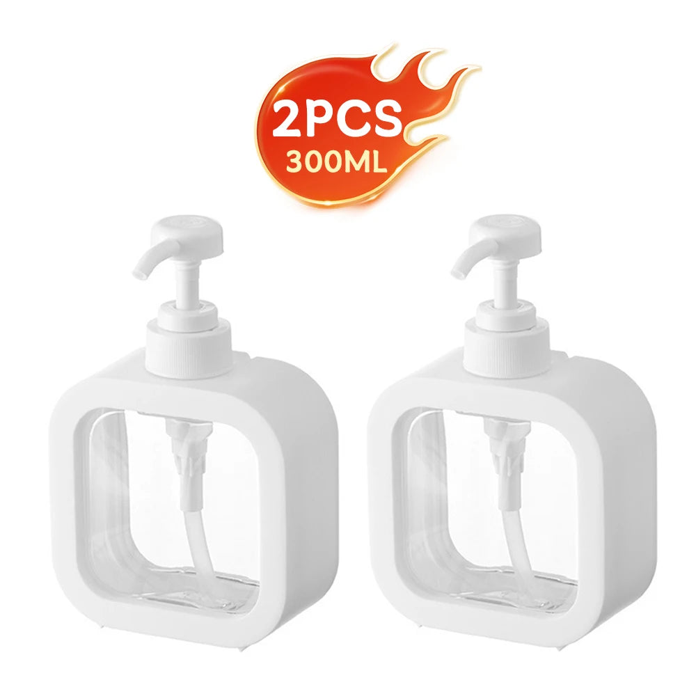 1/2 PCS Large-Capacity Soap Dispenser Bottle – Transparent Plastic Press Bottle for Travel & Home Use