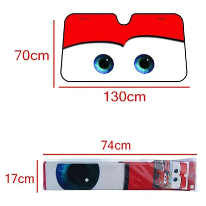 Car Front Windshield Sunshade – Solar Protection Sun Visor Cover with Fun Face Design