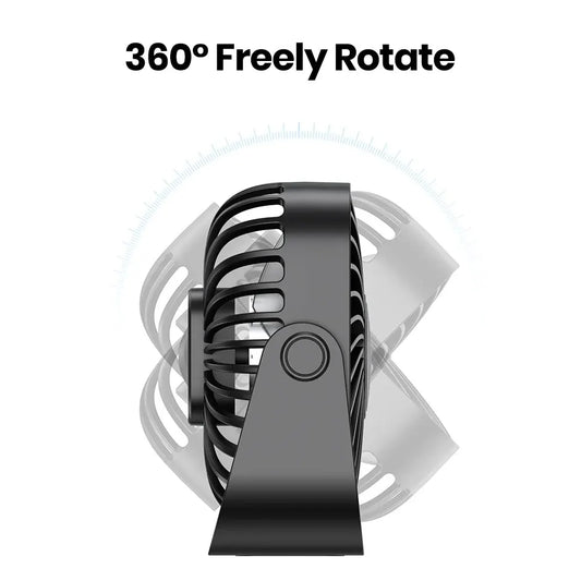 TOPK 4-Inch Mini USB Desk Fan – Quiet 3-Speed Portable Personal Fan for Camping & Home
