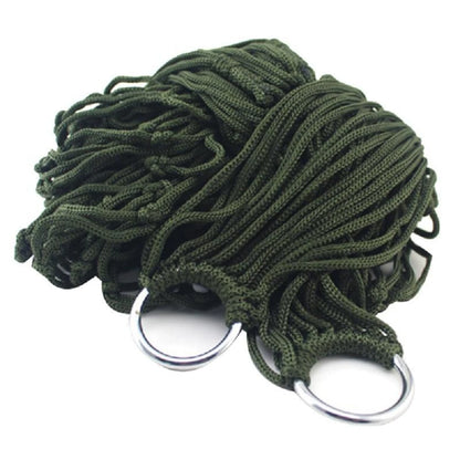 Outdoor Nylon Rope Hammock – Lightweight Mesh Hanging Bed for Camping, Garden & Beach