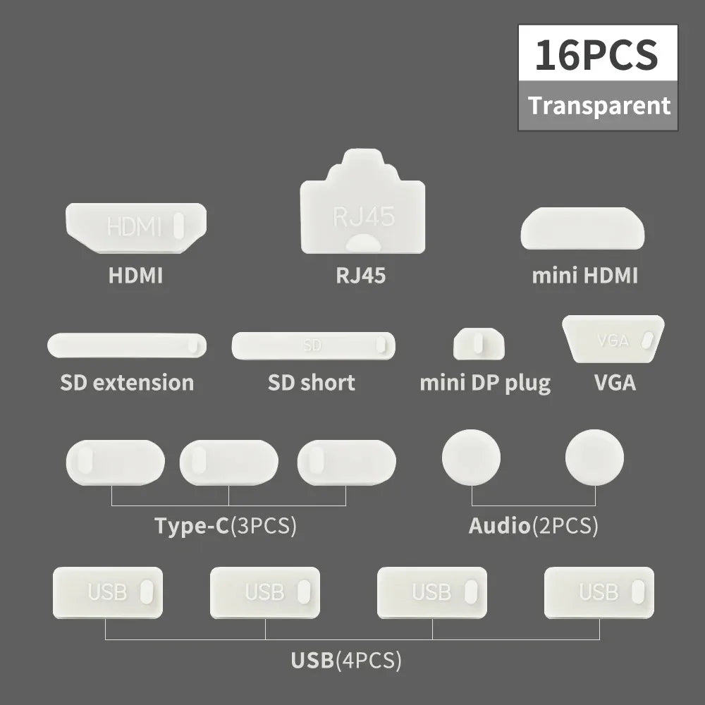 Silicone USB Type C Laptop Interface Dust Protectors Universal Notebook Anti Dust Plug For Laptop Accessories Anti-Dust Caps Set