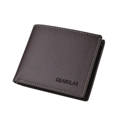 PU Leather Men’s Thin Folding Wallet – Compact Credit Card Holder with Classic England Style