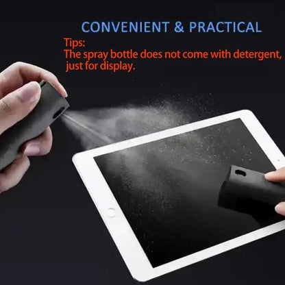 2in1 Microfiber Screen Cleaner Spray Bottle Set Mobile Phone Ipad Computer Microfiber Cloth Wipe Iphone Cleaning Glasses Wipes