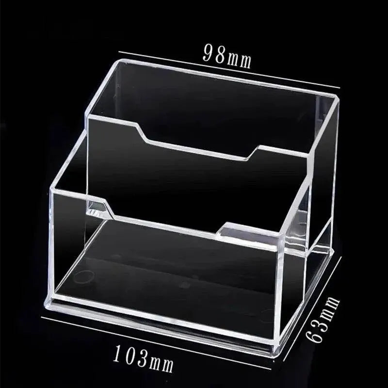 Acrylic Business Card Holder – Clear Desktop Stand for Cards & Notes