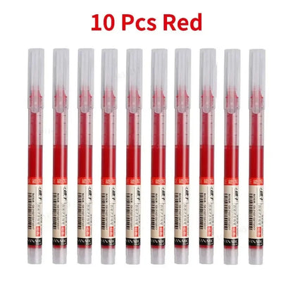 10Pcs Needle-Type Gel Pens – 0.5mm Liquid Ballpoint Pens for School, Office & Creative Writing