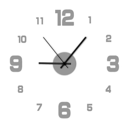 Frameless DIY Wall Clock – Modern Acrylic Silent Timepiece for Living Room, Bedroom & Office Décor