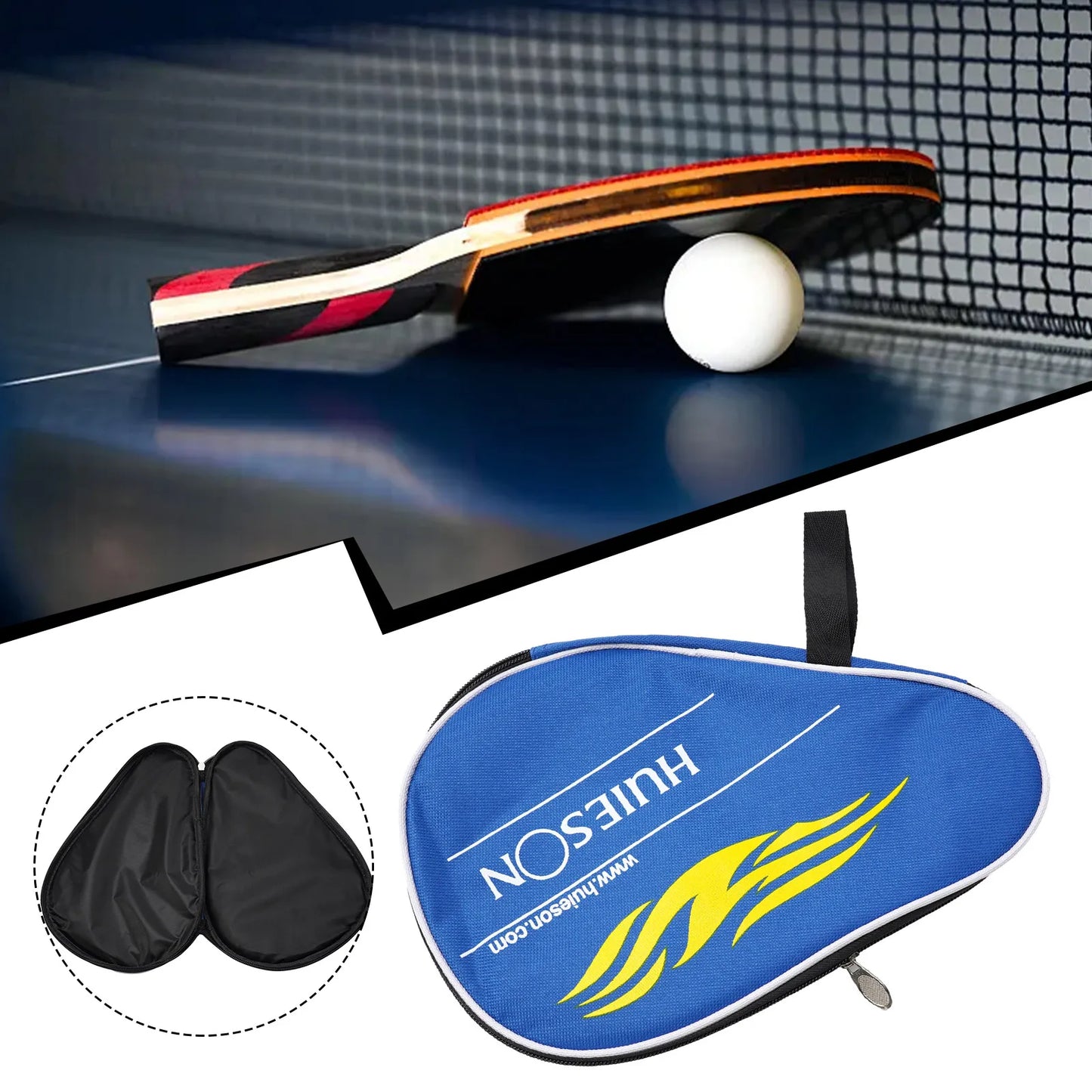 Table Tennis Racket Bag – 30x20cm Oxford Cloth Paddle Case with Ball Storage