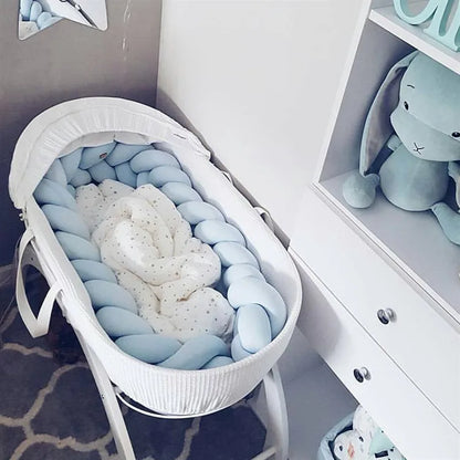 Braided Baby Bed Bumper – Soft Knot Crib Bumper for Infant Cradle Protection (1M–4M)