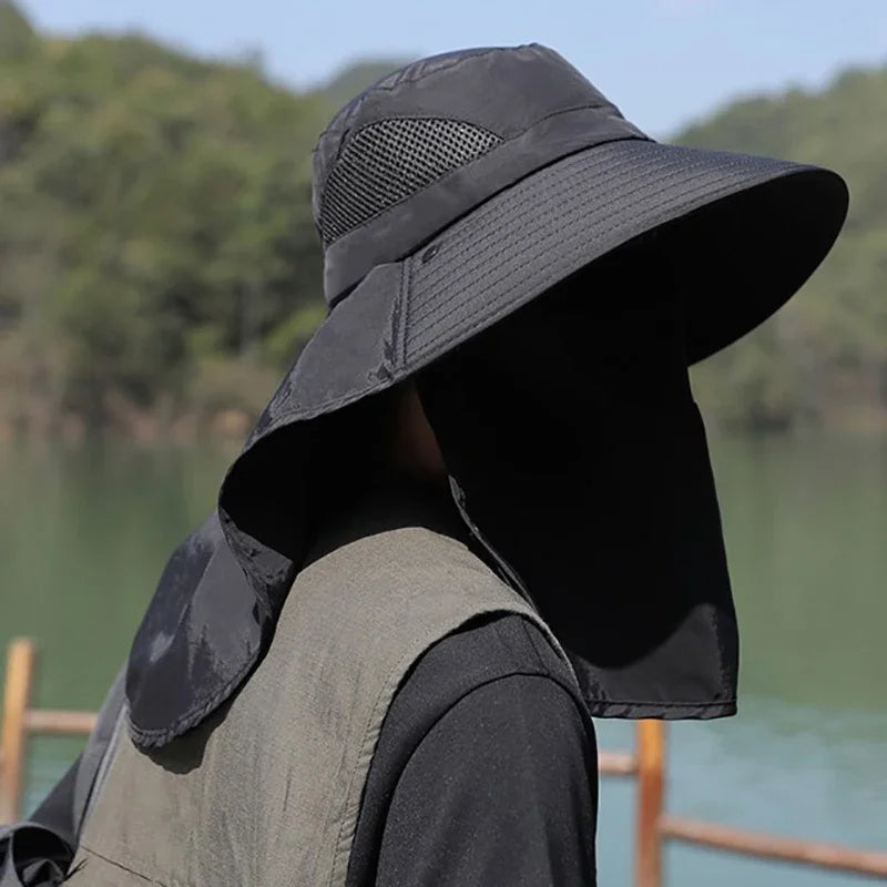 UV Protection Summer Sun Hat – Outdoor Fishing & Hiking Cap with Neck Flap for Men & Women