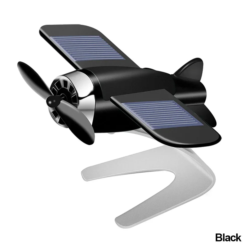 Solar-Powered Rotating Airplane Ornament – Dashboard Car Decoration & Desktop Display