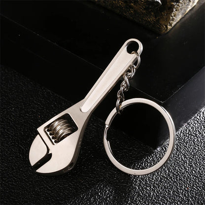 Creative Adjustable Wrench Spanner Keychain – Metal Alloy Key Chain for Men