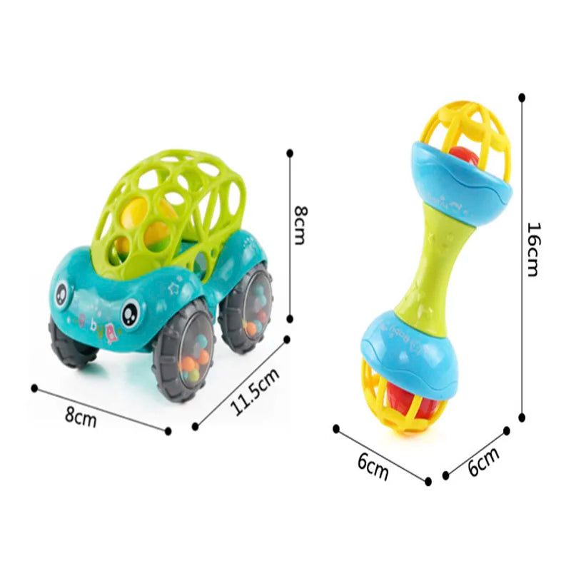 Montessori Baby Toys 0–12 Months – Silicone Sensory Rattle & Teething Toys for Infant Grasping and Development