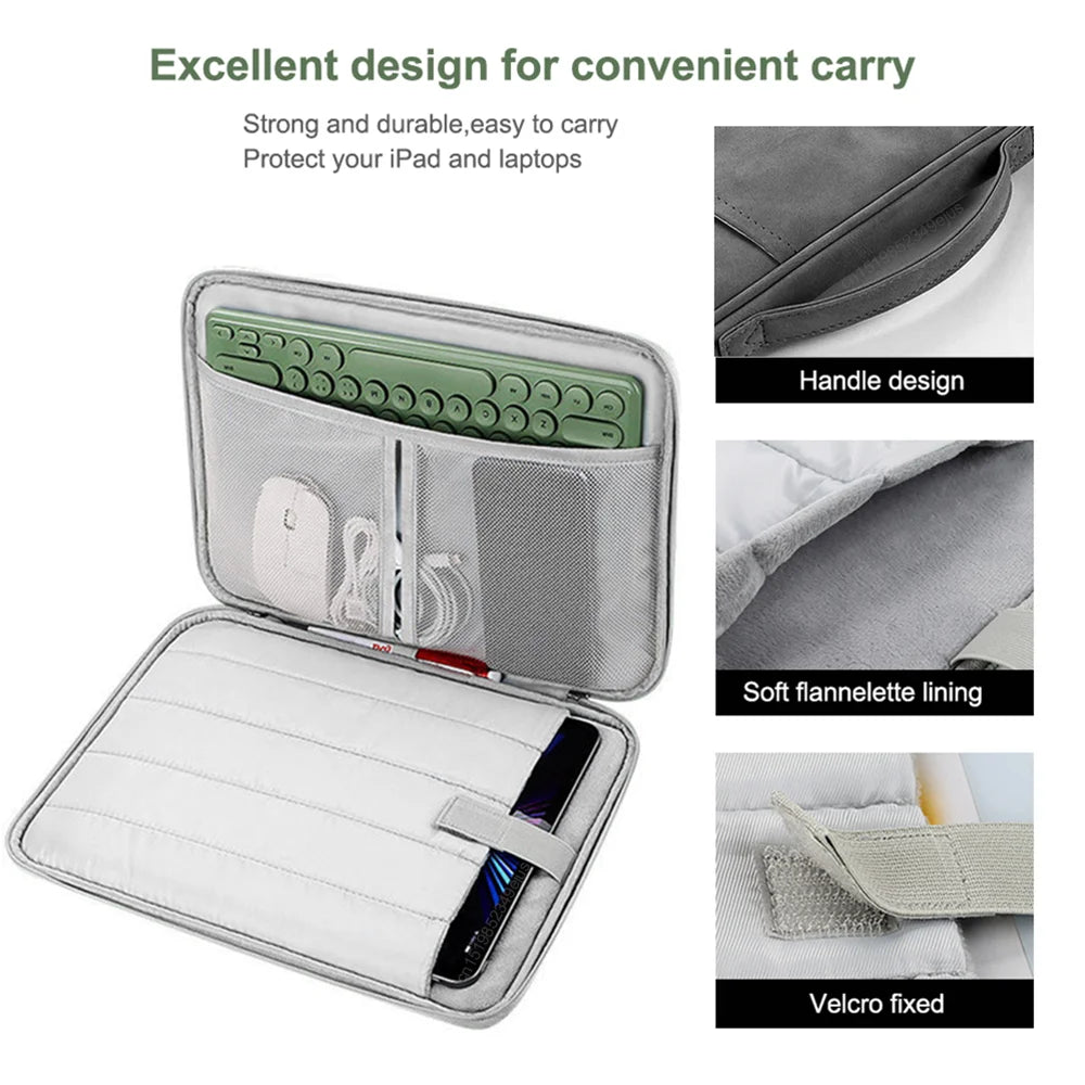 Tablet Sleeve Bag for Samsung Galaxy Tab S7 FE, S8, S9 Plus, A8, S6 Lite & Xiaomi Pad 5, 6 Pro, Redmi Pad SE – Portable Protective Pouch Case