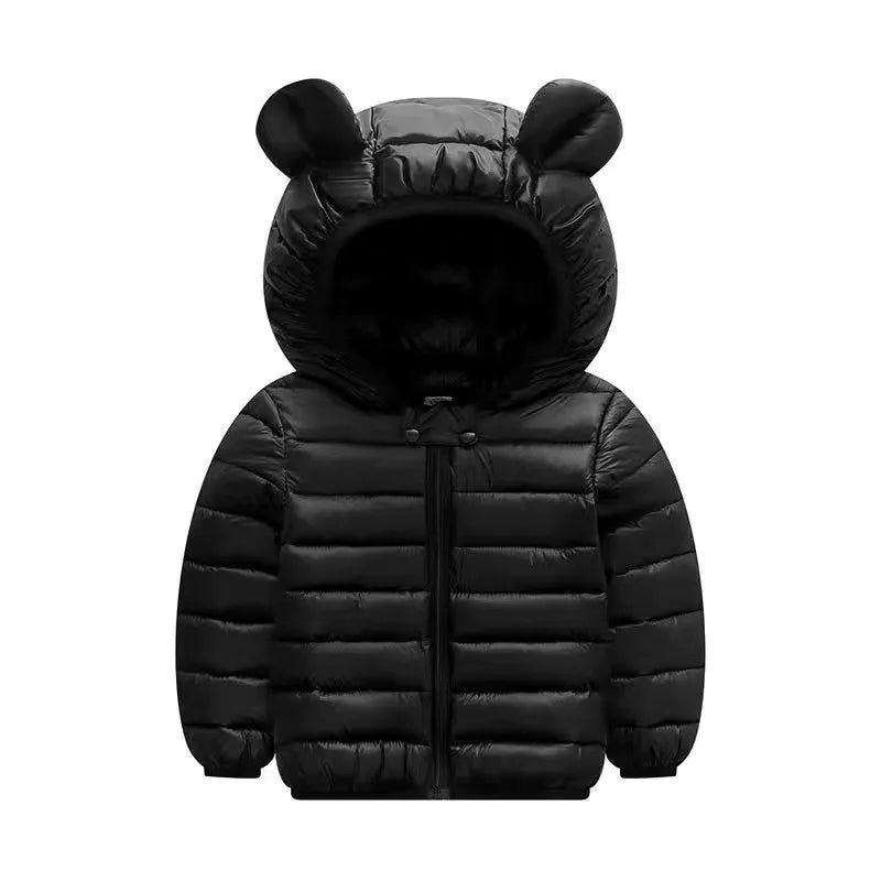 Children’s Lightweight Down Jacket with Hood – Boys Girls Autumn Dinosaur Print Coat