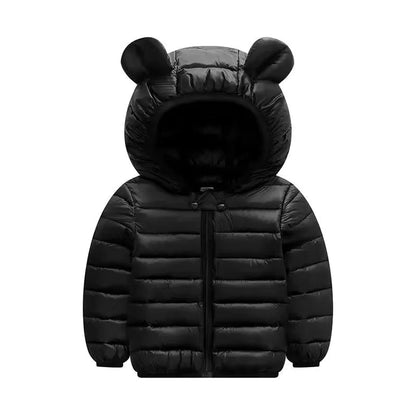 Children’s Lightweight Down Jacket with Hood – Boys Girls Autumn Dinosaur Print Coat
