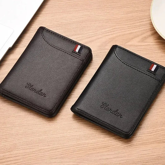 Men’s Vertical Multi-Card Wallet – Compact Driver’s License and Student Card Holder