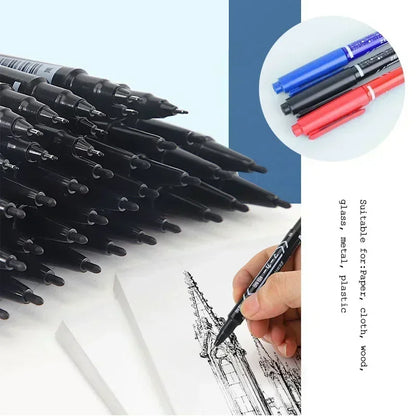 Permanent Marker Pens (5/10PCS) – Twin Tip Oil-Based Ink for School & Office