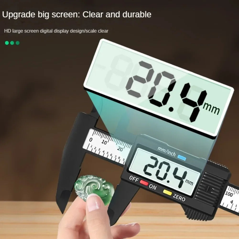 Electronic Digital Vernier Caliper – 150mm Carbon Fiber Measuring Tool with LCD Display
