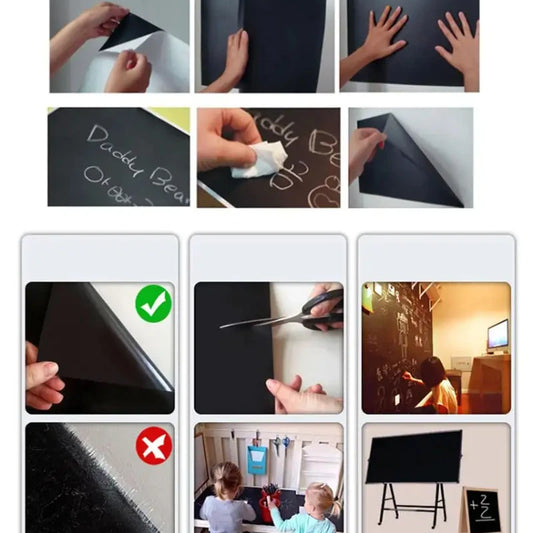 Blackboard Wallpaper Self-Adhesive Chalkboard Sticker – Removable & Reusable DIY Surface
