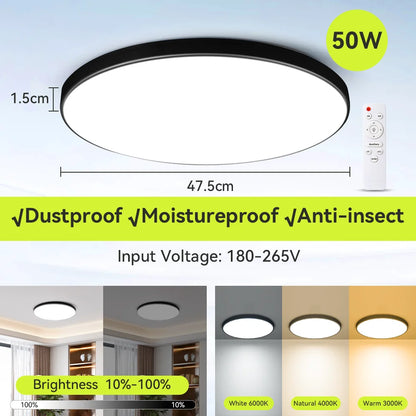 Remote Control Ceiling Lamp – Dimmable LED Chandelier Lighting for Living Room, Bedroom & Kitchen