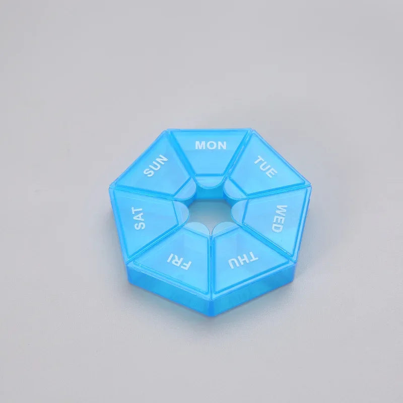 Mini 7-Day Pill Organizer – Small Portable Weekly Pill Box for Travel, Vitamins & Medicine