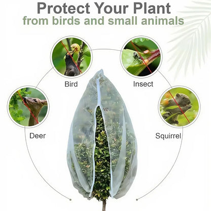 Netting Cover with Drawstring for Large Fruits Tree Garden Insect Netting Transparent Bird Plant Barrier Mesh Screen