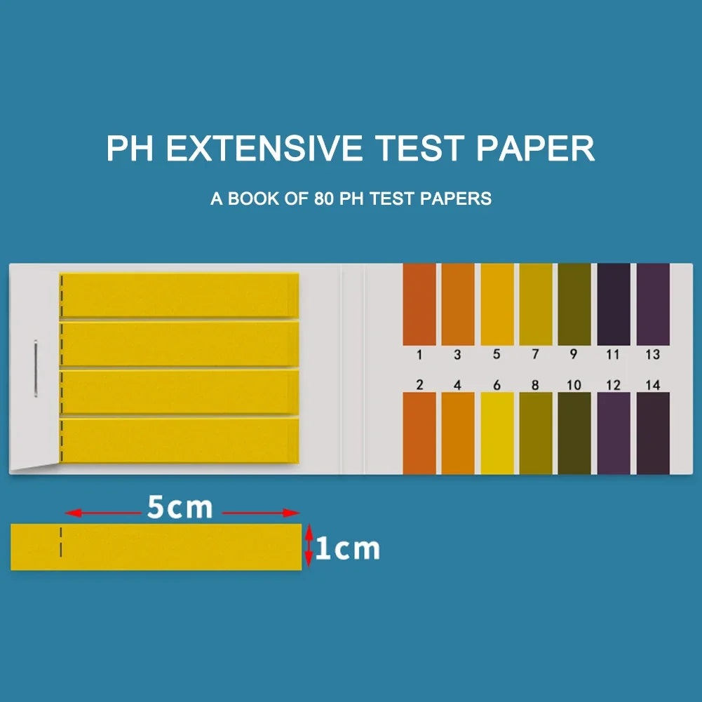 PH Test Strips – Wide Range 1–14 pH Litmus Paper for Water, Soil & Cosmetics