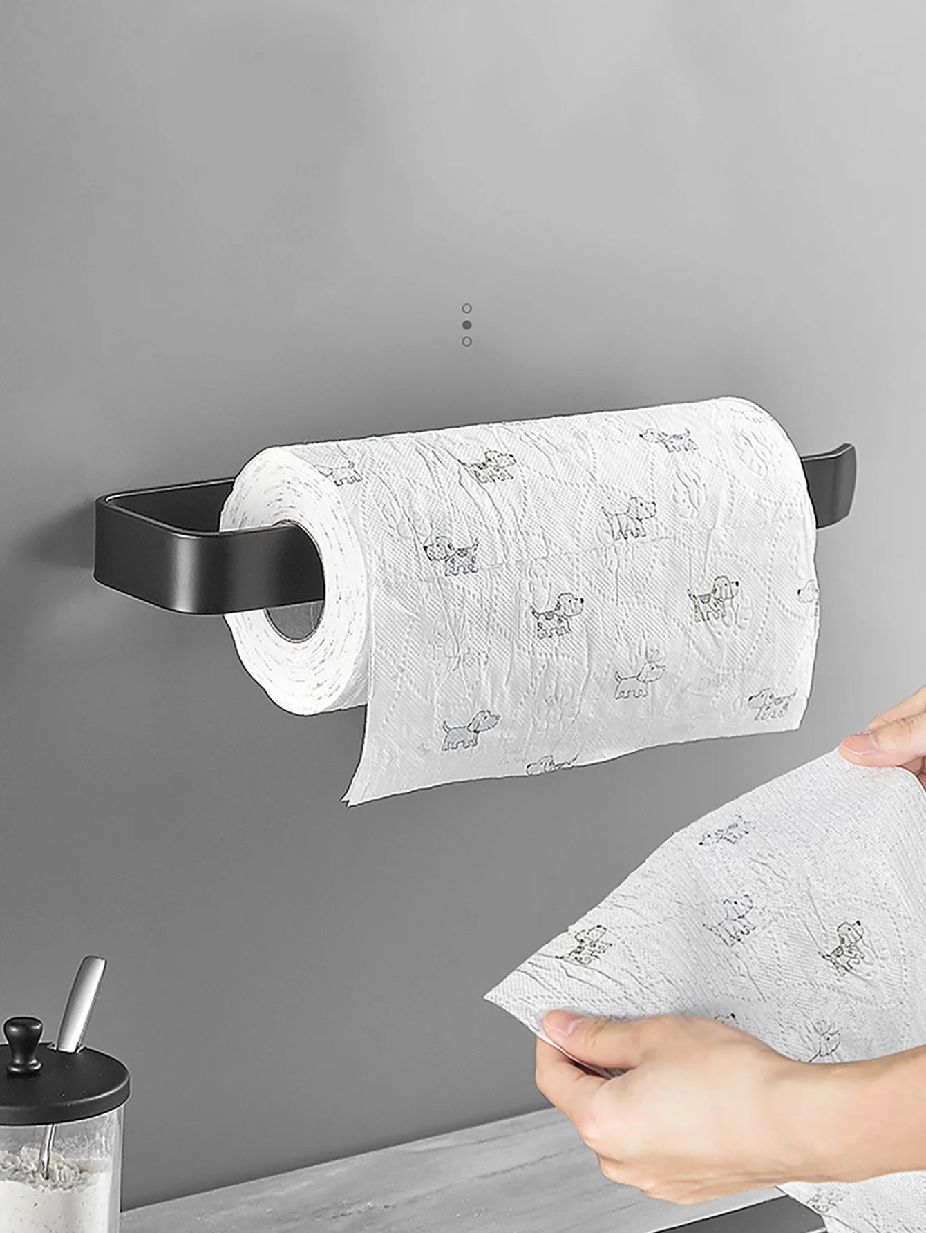 Adhesive Paper Towel Holder – Under Cabinet Tissue Rack for Kitchen & Bathroom Storage