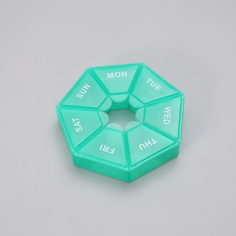 Mini 7-Day Pill Organizer – Small Portable Weekly Pill Box for Travel, Vitamins & Medicine