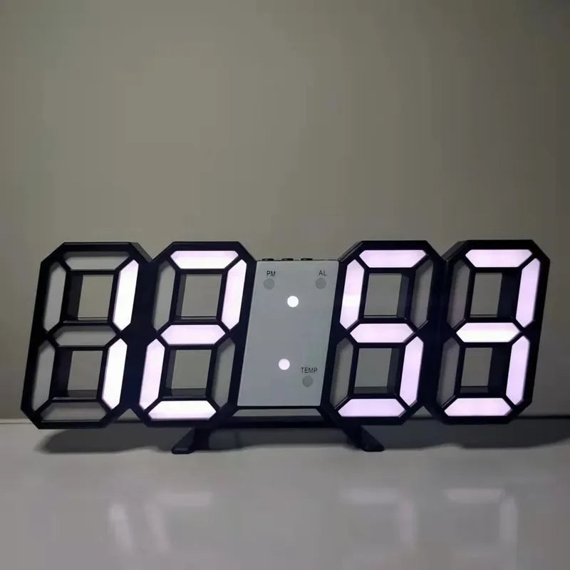 Electronic Digital Wall Clock Living Room Bedroom Decoration Decor Watches Home and Decoration Led Modern Alarm Interior Desk