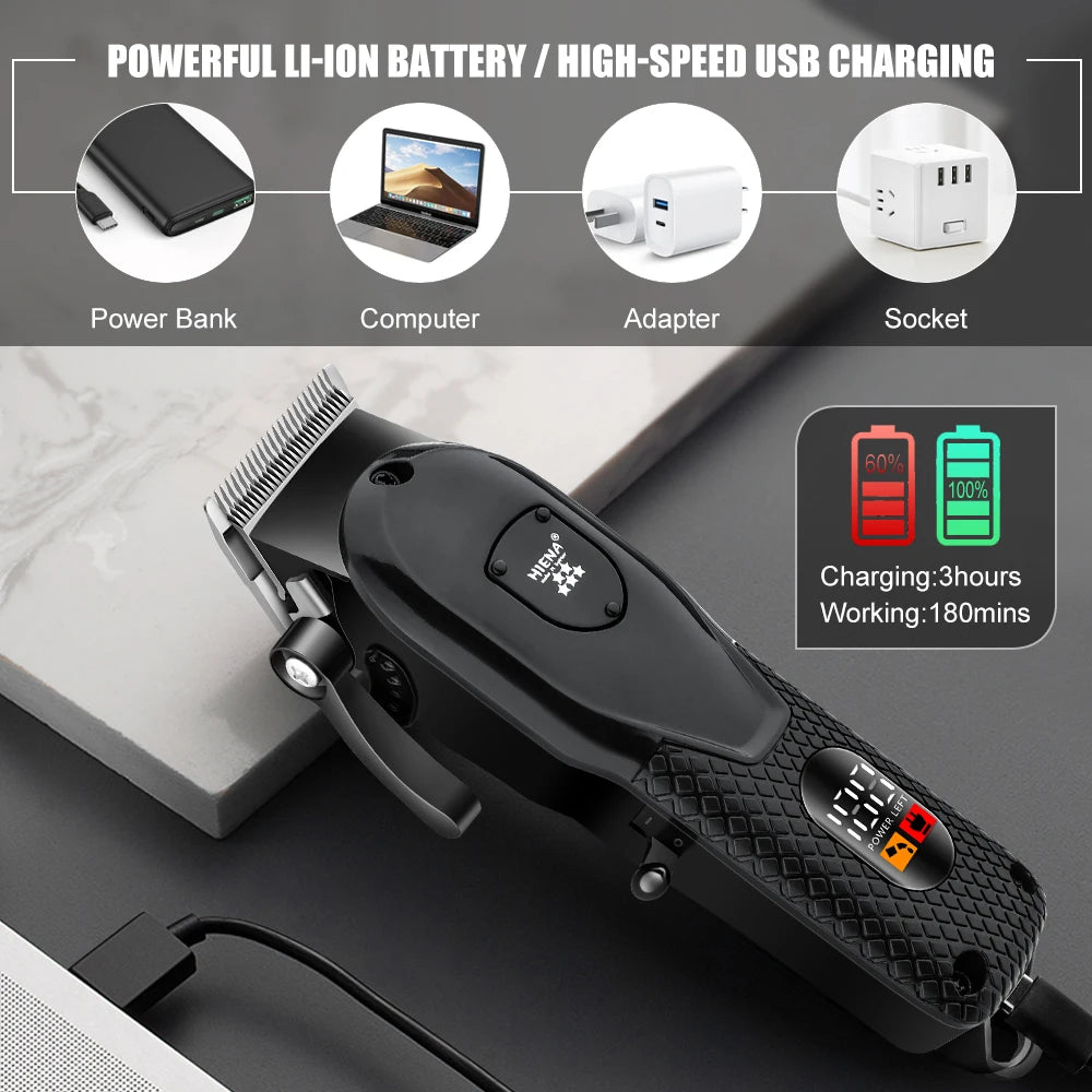 Kemei KM-1071 Hair Clipper – Professional Cordless Barber Trimmer with Stainless Blade & Taper Lever