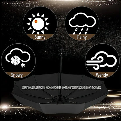 8-Rib Automatic Folding Umbrella – Windproof Compact Umbrella with UV Protection for Sun & Rain