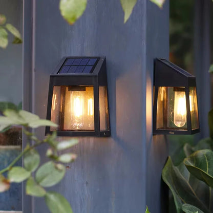 Solar Wall Light Outdoor Waterproof – Warm LED Fence Lamp for Garden, Pathway & Yard Decoration