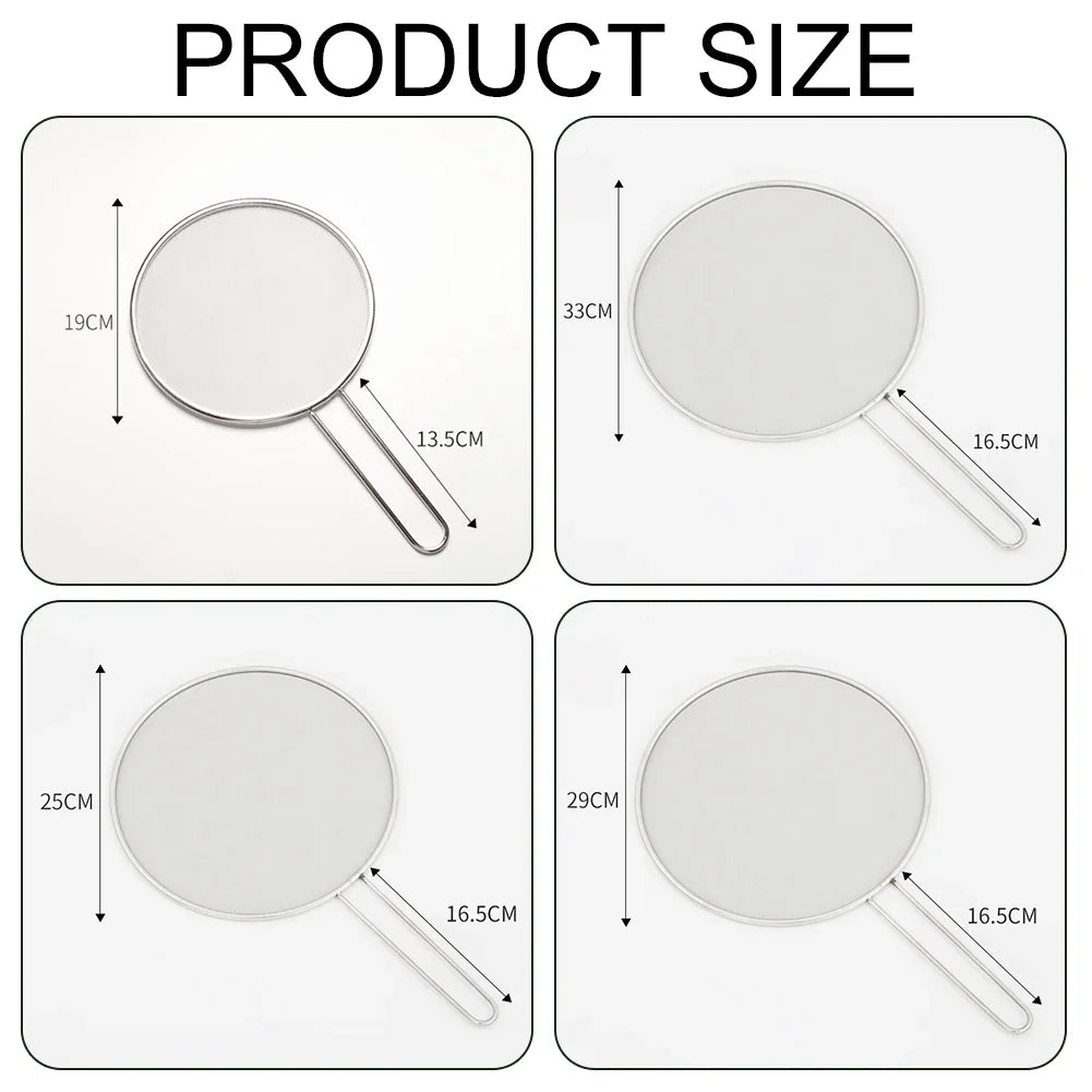 Stainless Steel Cooking Splash Guard – Reusable Splatter Screen for Frying & Sautéing