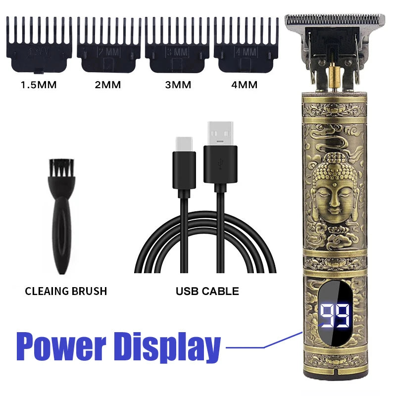 Hot Sale Vintage T9 Electric Cordless Hair Cutting Machine Professional Hair Barber Trimmer For Men Clipper Shaver Beard Lighter