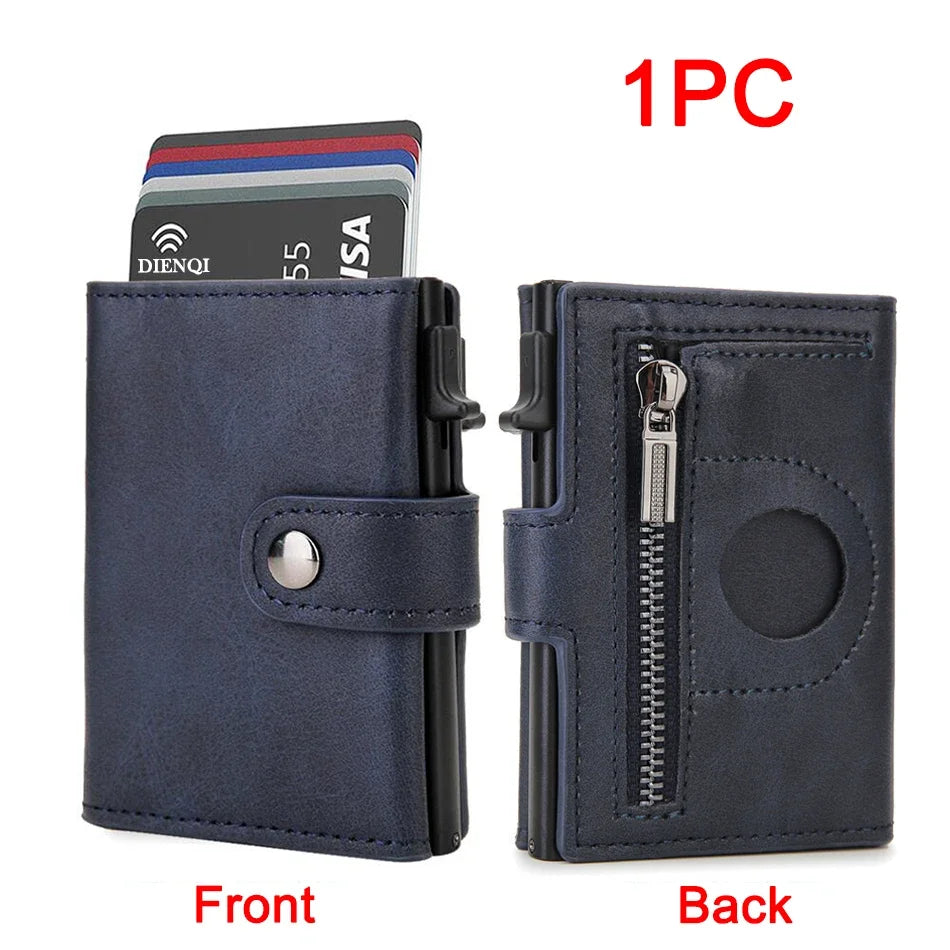 RFID Carbon Fiber Wallet with AirTag Pocket – Luxury Slim Credit Card Holder for Men