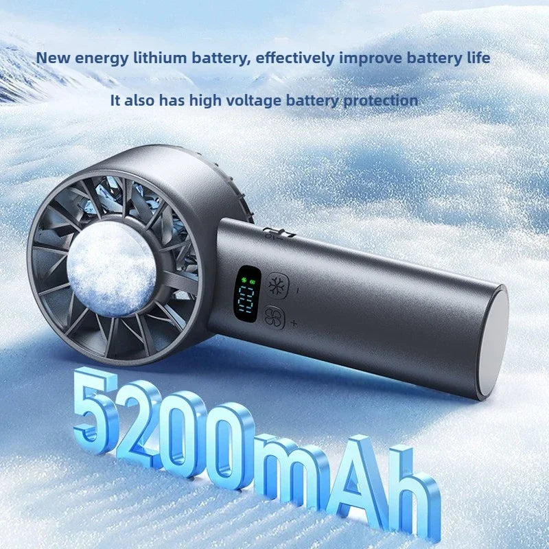 Handheld Cooling Fan – USB Rechargeable Mini Fan with LED Display for Travel & Outdoor Use