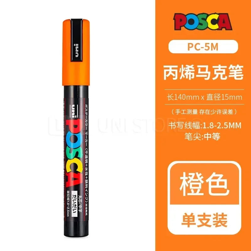 Uni Posca Full Marker Set – Multi-Colours Acrylic Permanent Graffiti Painting Pens