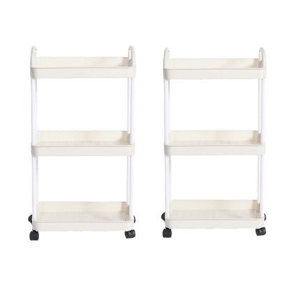 3/4-Tier Multi-Layer Rolling Storage Cart – Mobile Kitchen, Bathroom & Bedroom Organizer with Lockable Wheels