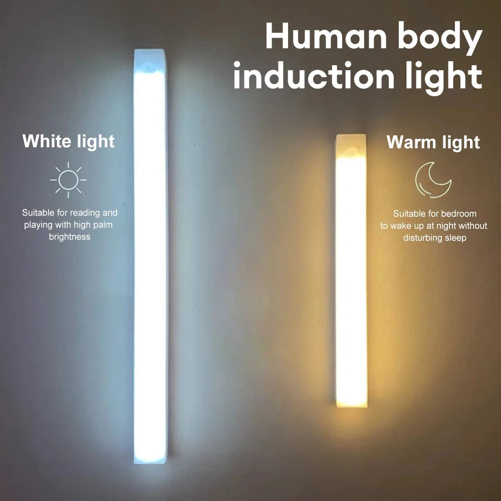 Wireless LED Motion Sensor Night Light – USB Type-C Rechargeable Cabinet Lamp for Closet, Kitchen, Staircase & Bedroom Wall Lighting