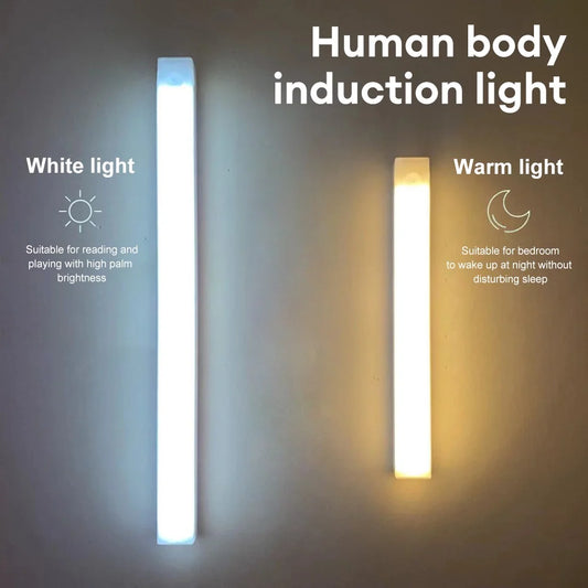 Wireless LED Motion Sensor Night Light – USB Type-C Rechargeable Cabinet Lamp for Closet, Kitchen, Staircase & Bedroom Wall Lighting