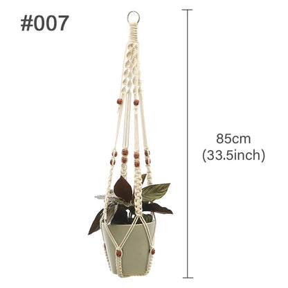 Handmade Macrame Plant Hanger – Cotton Hanging Flower Pot Holder for Indoor & Outdoor Decor