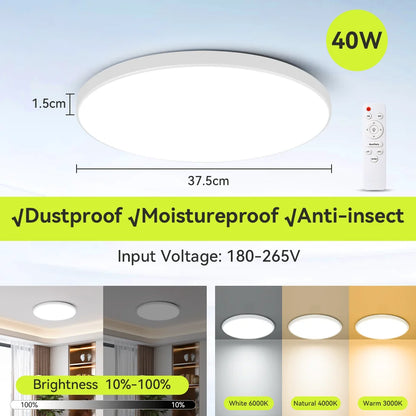 Remote Control Ceiling Lamp – Dimmable LED Chandelier Lighting for Living Room, Bedroom & Kitchen