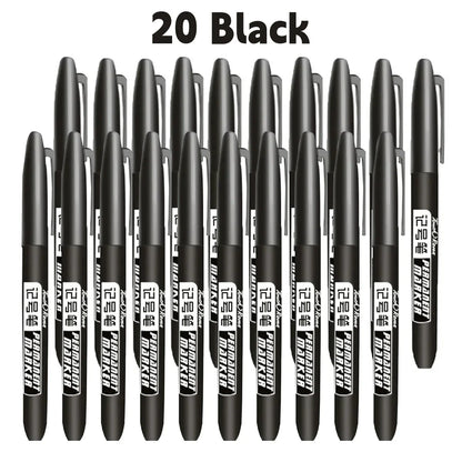 Permanent Marker Pen Drawing Markers Black Blue Red Waterproof Ink Sketch Pens Stationery Art School Supplies For Glass Metal
