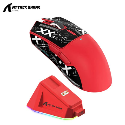 Attack Shark X11 PAW3311 Wireless Bluetooth Mouse, 2.4G 400IPS RGB PC Gaming Mouse