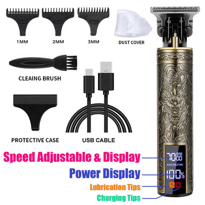 Hot Sale Vintage T9 Electric Cordless Hair Cutting Machine Professional Hair Barber Trimmer For Men Clipper Shaver Beard Lighter