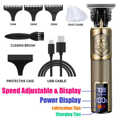 Hot Sale Vintage T9 Electric Cordless Hair Cutting Machine Professional Hair Barber Trimmer For Men Clipper Shaver Beard Lighter